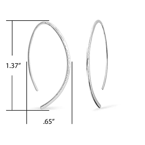 Boma Jewelry Sterling Silver Elliptical Threader Pull Through Hoop Earrings4