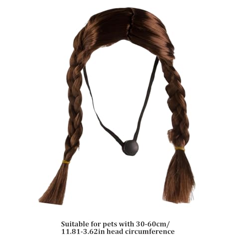 Peluca para perro trenzas largas ajustable miniatura 3