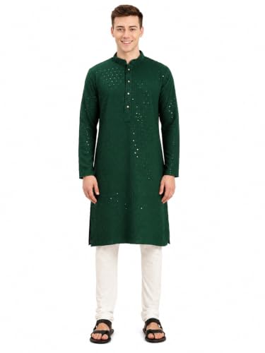 Image of Amazon Brand - Tavasya Men Rayon Blend Embroided Regular Kurta