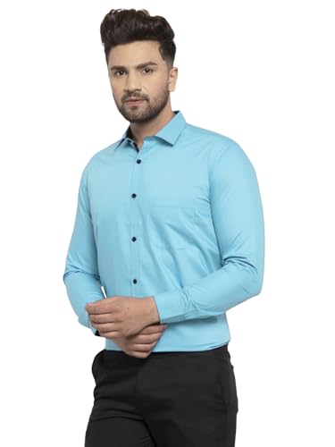 Image of Pinkmint Mens Long Sleeve Button Down Shirt for Men Collared Casual Formal Soild Shirt