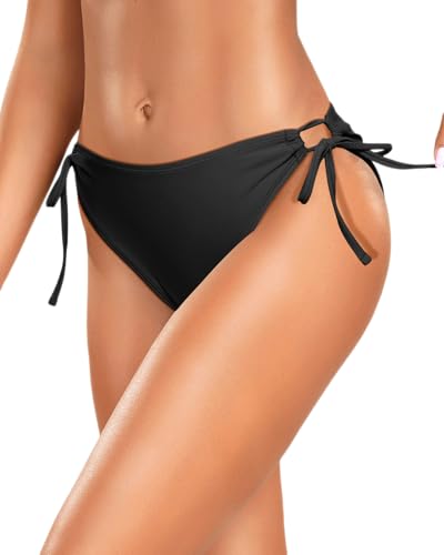 Zmart String Tie Side Bikini Bottoms - Women Full Coverage Swimsuit Bottom Mid Rise Mid Waist Swim Bathing Suit Bottom4
