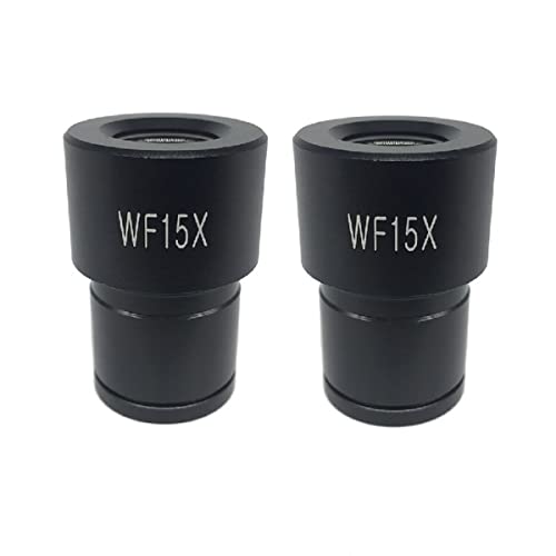 Microscope One Pair Biological Microscope Eyepiece, for WF10X WF15X WF16X WF20X Optical Glass, One w/Reticle Scale(WF15X onew Reticle)