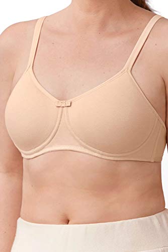 Amoena Womens Lara Organic Cotton Padded Wire-Free Pocketed Mastectomy Bra Nude 38B #TOP12