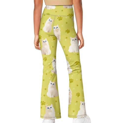 Image of Girls Leggings Floral Print High-Waisted Flared Pants 5-14 Years