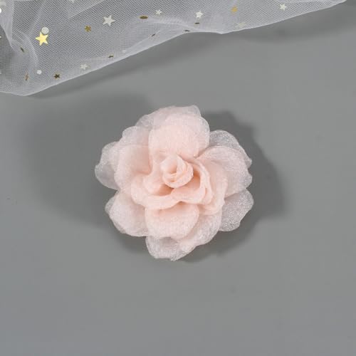 Épingles à cheveux florales chic avec rose en tissu de 7,9 cm