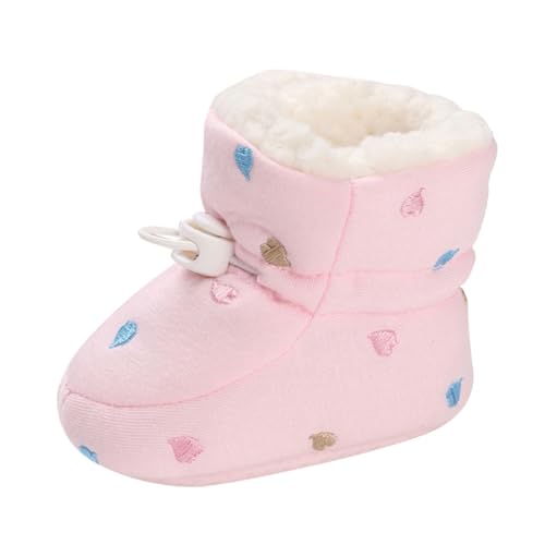 Patucos Bebe Invierno Botas Recien Nacido Cálidos con Forro de Felpa Zapatillas Niña Niño Suave de Suela Zapatos Primeros Pasos Algodón Botines de Nieve Gruesa Estampado Lindos Dibujos Animados