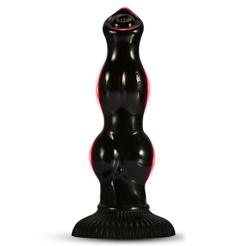 BDSMJOY Monstre Gode, Anal Dildo avec Ventouse, souple et adapté aux débutants, Godemiché Masturbation pour homme femme gay, plug anal butt plug (Noir, L)