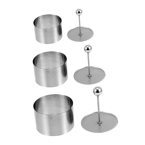 Cabilock 3 Sets Round Stainless Steel Cold Dish Molds Shaper for Pastries Rice Balls and Desserts Elegant Design for Beautiful Cold Dish Presentation