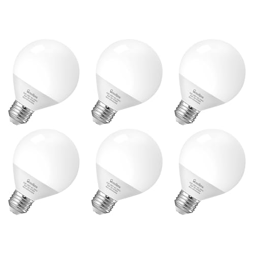 Image of GvvooHome Vanity Light Bulbs for Bathroom, G25 LED Globe Light Bulbs for Makeup Mirror Dressing Room, 60W Equivalent, 2700K Soft White, 800LM, E26 Base, Non-Dimmable, 6-Pack