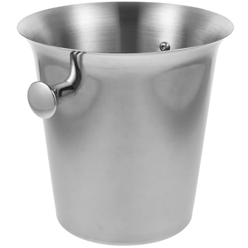 Hoement Cubo de Hielo Diseño Cónico Elegante de 3l de Acero Inoxidable Solución para Enfriar Bebidas y Almacenamiento de Hielo para Bar y Casa