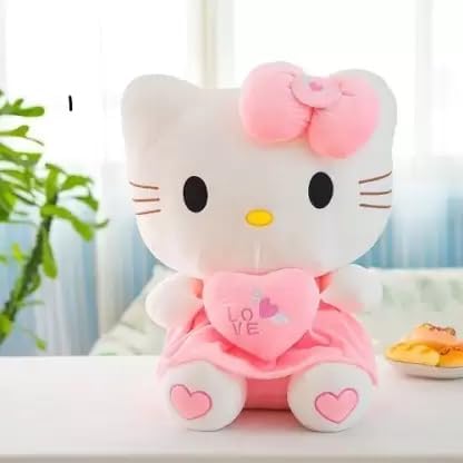 Vaishno Soft Toy for Kids Animal Cute Stuffed and Spongy Kitti Pink Lovely Cartoon Lovable Hugable Birthday Gift Girls, Boy, Home Decor (Size 20 cm) Valentine Day