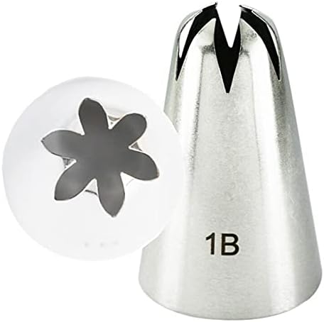DIY Cake Decorating Tools, Cake Piping Nozzles 4pcs Large Icing Piping Nozzles for Decorating Cake Baking Cookie Cupcake Piping Nozzle Stainless Steel Pastry Tips #1B#1C#1E#1G (Color : 1
