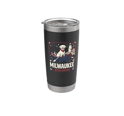 Milwaukee Wisconsin Dog Lover Vintage Retro Design RA0D Stainless Steel Insulated Tumbler