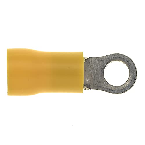 Crimp Terminal, Pack of 100, Yellow, 4mm, 48A, 12-10 AWG, Heat Shrink Ring Connectors, Tinned Copper Connectors - Image 4