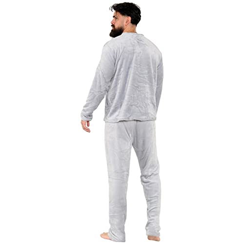 A2Z Mens Pyjamas Soft Warm Fleece Twosie Adults Crew Neck Long Sleeves Pyjamas 2 Piece Gift Set Size S-2XL4