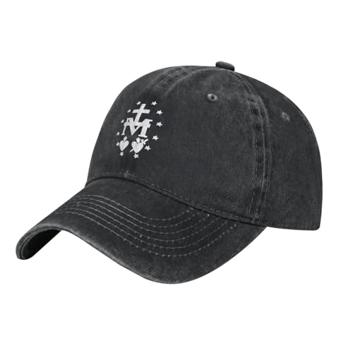 YSHALISA Virgin Mary Sacred Heart Dad Hat Black
