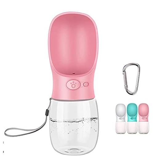 COTOP Borraccia Portatile per Cani, Dispenser per Acqua Antibatterica per Alimenti per Animali Domestici Perdita Prova Cane Gatto BOL Bottiglia da Viaggio, Bere all'aperto Pet-350ml (Rosa)