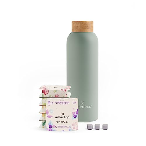 waterdrop® Stainless Steel Water Bottle 600ml, Insulated Water Flask, Double-Walled & Leakproof, Reusable