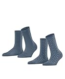 Esprit Damen Socken Playful Dot 2-Pack, Nachhaltige biologische Baumwolle, 2 Paar, Blau (Light Denim 6660), 39-42