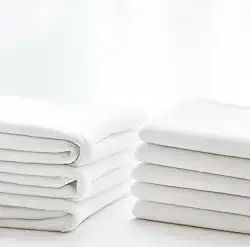 Kit 5 Unidades Pano de Prato Branco Liso 100% Algodão com Bainha 42x68cm