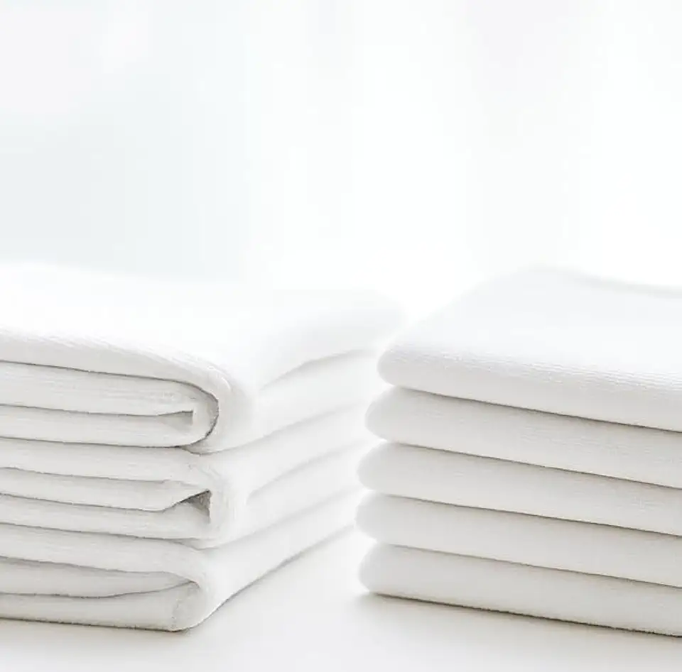 Kit 5 Unidades Pano de Prato Branco Liso 100% Algodão com Bainha 42x68cm