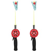 Dilwe Kinder-Angelrute, 2 Stück, ABS-Krabben-EIS-Angelruten, Stange 4,5 M, Nylonschnur mit Garnelenklemmen-Zubehör, Zufällige Farbe