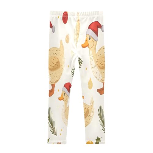 Toddler Girls Leggings Printed Yoga Pants Leggings Duck Wearing Christmas Hat for Kids2