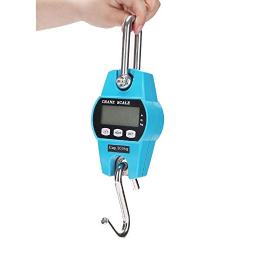 Mini Digital Crane Scale LCD 300 Kg / 660 Lb for Animal Husbandry Agricultural Industry Heavy Goods Weighing Portable (OneColor 300KG/600LB)