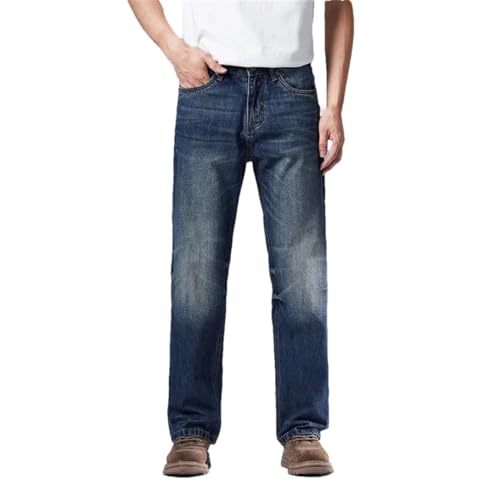 Men's Vintage Jeans Straight Wide Leg Washed Denim Pants Trousers