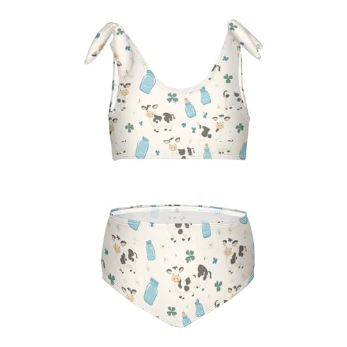 Wusikd Cartoon Cows Girls Swimsuits Two Piece Swimwear Bikini Set for for Girls Size 3T