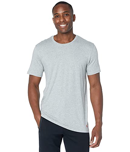 POLO RALPH LAUREN Supreme Comfort Knit Crew Sleepwear Tee Andover Heather/Polo Black/Rl2000 Red Pp LG