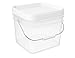 House Naturals 2 Gallon Square Food grade Bucket container pail with Lid and plastic handle (Pack of 3) Made in USA
