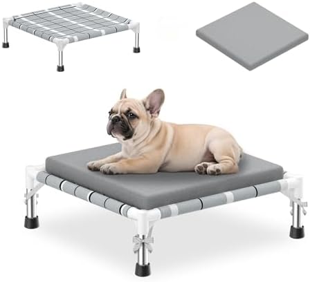 Elevated Raised Outdoor Dog Bed - Cooling Lifted Outside Dogs Bed...