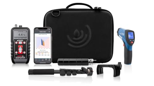 Tramex Flooring Installer Kit FINSK | CMEX5 Digital Meter Infrared Surface Thermometer & Heavy-Duty Pin Probe | Check Concrete & Wood Moisture Humidity Temperature & Dew Point Pre Floor Install