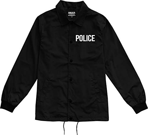 Kings Of NY Police Uniform Cop Costume Mens Windbreaker Nylon Coaches Jacket Large Black