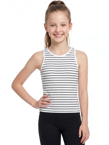 ATTRACO Ribflex Tank Tops for Girls with Built in Bra