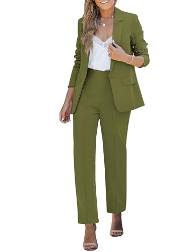 Image of luvamia Women's Two Piece Sets Pants Suits Dressy Business Casual Outfits Professional Blazer Pantsuits Set Work Office