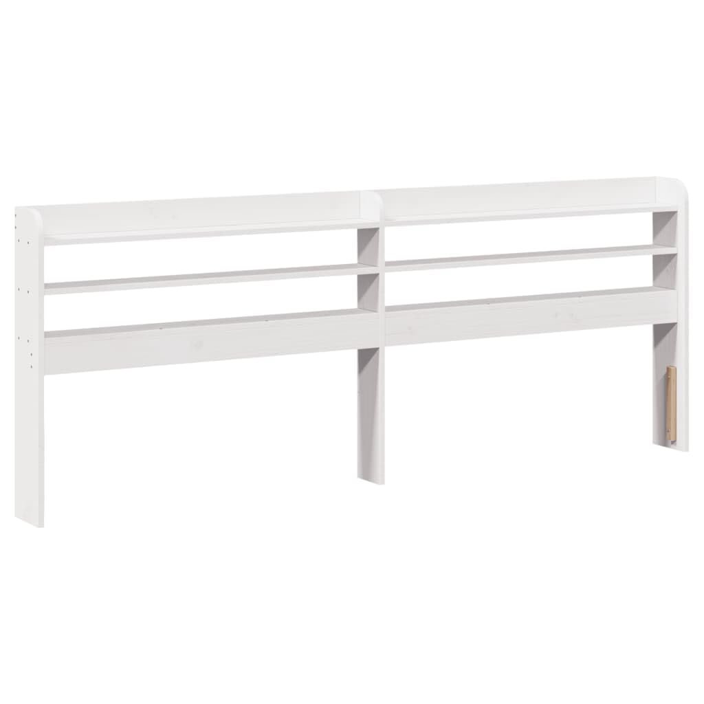 vidaXL Cabecero de Cama con estantes Madera Maciza Pino Blanco 180 cm, cabecero de Cama, cabecero de Madera Maciza, cabecero con estantes
