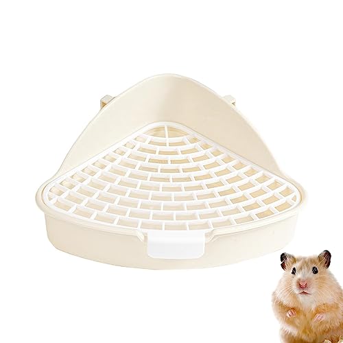 Vassoio WC con coniglio – Lettiera per gatti con guardrail alto, triangolare, grande capacità, WC ad angolo per animali domestici, riutilizzabile, rimovibile, per jingling