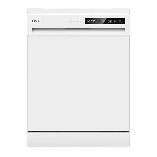 HYE Dishwasher - Freestanding Dishwasher With 14 Place Settings 60cm Full Size Design White ECO Program Quick Wash Quiet (49 dB) - DW0114PW25