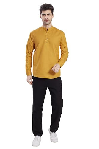 Image of DIVISIVE Men's Slim Fit Full Sleeves Cotton Short Kurta