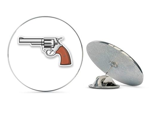 Cowboy Pistol Round Metal 0.75" Lapel Pin Hat Shirt Pin Tie Tack Pinback2