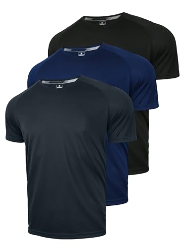 3&5 Pack Mens Athletic Shirts Performance Dry Fit Workout Gym Running Short Sleeve T-Shirt Moisture Wicking