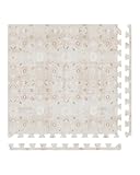 House of Noa Play Mat – 4x6 Linen Gemma – Set of 6 Tiles – Cushioned EVA Foam Play Mat for Floor, Soft Interlocking Mats for Hard Floors