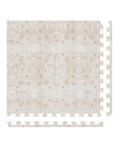 House of Noa Baby Play Mat – 4x6 Linen Gemma – Set of 6 Tiles – Cushioned EVA Foam Play Mat for Floor, Soft Interlocking Baby Crawling Mats for Hard Floors