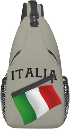 Mochila bandolera con bandera italiana unisex