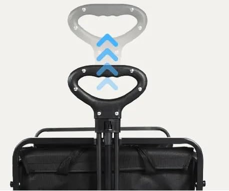 PATUKSHOP-Carro de Mano Plegable Carrito de Transporte para Jardín Casa Almacén Playa 4 Ruedas Bolsa