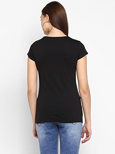 Image of Modeve Women Printed Cotton Blend Half Sleeve Round Neck T-Shirt for Summer