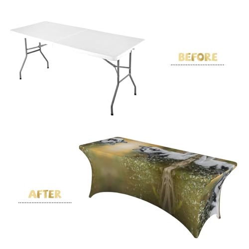 Nappe extensible élasthanne imprimé husky lavable pour table de banquet - 5