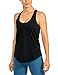 CRZ YOGA Donna Cotone Pima Sportivo Canotta Racerback Top Fitness Palestra Senza Maniche Nero-R744 42